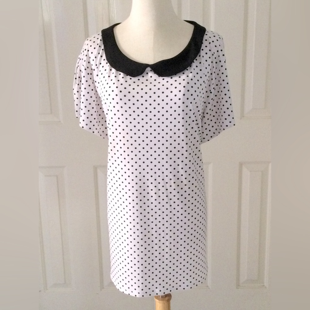 Adorable Black and White Poka Dot Tunic 2X